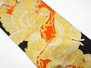 アンティーク　蝶に笠松模様織り出し袋帯（着用可）